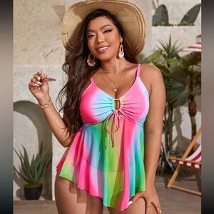 Multicolored tankini bathing suit